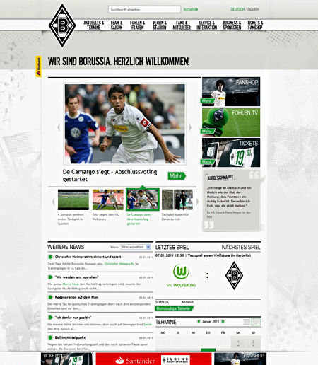 Screenshot Borussia M&ouml;nchengladbach